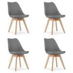 Grafitowe krzesła do kuchni MARK - Ciemnoszare krzesła z tworzywa (komplet 4 sztuk)