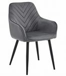 "Krzesło NANA - ciemny szary aksamit / nogi czarne x 1"