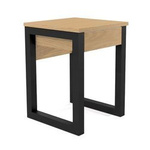 Stolik nocny industrialny z szufladą, sklejka lub fornir, lite drewno [52x39x32 cm] N-DES5-PRO