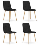 "Krzesło KARA - czarny aksamit / nogi kolor drewna x 4"
