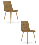 "Krzesło KARA - brązowy aksamit / nogi kolor drewna x 2"
