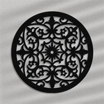 DEKORACYJNY PANEL AŻUROWY, VIOLETTE, DEKORACJA ŚCIENNA 3D, ORNAMENT, 60 cm, CZARNY