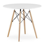 Stół okrągły skandynawski 90cm TODI - Biały stół do kuchni jadalni