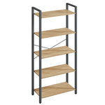 Rustykalny regał do salonu - Industrialna półka na książki Loft (Dąb Sonoma) VASAGLE LLS061B11