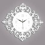 Dekoracyjny zegar ścienny VERONA wykonany w stylu vintage, kolor biały, ORNAMENTI