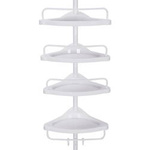 Biała teleskopowa półka pod prysznic - Rozporowa półka łazienkowa - SONGMICS BCB001A