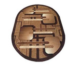 Dywan owalny tradycyjny geometryczny BCF Alfa 16 brązowy 150x210 cm