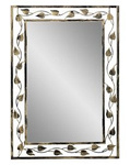 Lustro klasyczne w metalowej ramie do przedpokoju lub salonu LIŚCIE [108x75 cm]