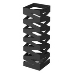 Czarny ażurowy metalowy parasolnik - Nowoczesny stojak na parasole - SONGMICS LUC16B