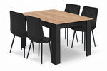 "Zestaw stół NP 120x80 Craft Czarny + 4 krzesła LIBRA czarne"