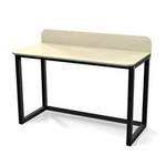 Nowoczesne biurko skandynawskie z przegrodą nabiurkową, fornir lub sklejka [120x58 cm] B-DES6-PRO-120