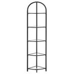 Czarny narożny regał do salonu - Szklana narożna półka Loft - VASAGLE LGT810B61