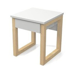 Stolik nocny skandynawski z szufladą i drewnianą podstawą [52x39x32 cm] N-DES5