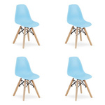 Zestaw niebieskich krzeseł do kuchni ZUBI - Nowoczesne błękitne krzesła (4 sztuki)