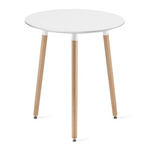 Skandynawski biały stół kuchenny 60cm KAMI - Nowoczesny okrągły stół do kuchni