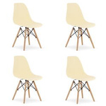 Plastikowe krzesła OSAKA - Nowoczesne, skandynawskie, kremowe krzesła (komplet 4)