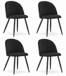 Czarne nowoczesne krzesła tapicerowane do jadalni (komplet 4 sztuk) BELLO
