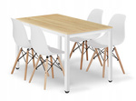 Zestaw stół prostokątny TESSA 120x60 dąb + 4 krzesła OSAKA białe