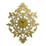 Zegar ścienny ażurowy BENEDICT 50x62 cm z piękną dekoracyjną tarczą w kolorze złotym, ORNAMENTI