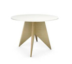 Minimalistyczny okrągły stół skandynawski z naturalnej sklejki / średnica blatu 100 cm, wys 75 cm / ST-PIN2-100