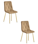 "Krzesło LIBRA - brązowy aksamit / nogi kolor złoty x 2"