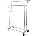 Stojący wieszak na kółkach - Podwójny stojak na ubrania - SONGMICS HSR12S
