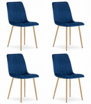 Nowoczesne krzesła LAVA do jadalni i salonu (4 sztuki) - Niebieskie krzesła tapicerowane