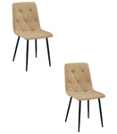 "Krzesło LIBRA - brąz materiał / nogi czarne x 2"