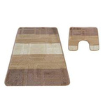 Dywaniki łazienkowe z wycięciem pod WC komplet beżowy Montana 04N