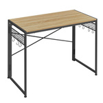 Biurko w stylu loftowym z wieszakami - Industrialne biurko komputerowe (Dąb Sonoma) VASAGLE LWD042B11