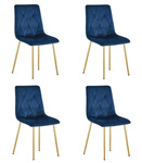 "Krzesło LIBRA - granat aksamit / nogi kolor złoty x 4"