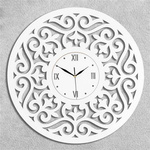 Okrągły zegar ścienny FLORENCE o ażurowym wykończeniu w trzech rozmiarach, biały, ORNAMENTI