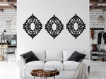 DEKORACYJNY PANEL AŻUROWY, SANTILLANE, DEKORACJA ŚCIENNA 3D, ORNAMENT, TRYPTYK , CZARNY