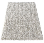 Beżowy dywan Kamel 60x100 - Pluszowy dywan typu shaggy, gładki, jasny kolor kremowy (ecru)