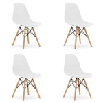 Białe krzesła w stylu skandynawskim OSAKA - Krzesła kuchenne z tworzywa (4 sztuki)