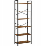 Rustykalny regał do salonu - Loftowa półka na książki (Brąz Vintage) VASAGLE LLS062B01