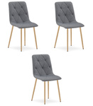 "Krzesło LIBRA - ciemny szary materiał / nogi kolor drewna x 3"
