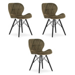 "Krzesło LAGO Aksamit - brąz / nogi czarne x 3"