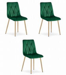 Tapicerowane krzesła LIBRA butelkowa zieleń (3 sztuki) - Ciemnozielone krzesła do jadalni