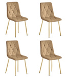 "Krzesło LIBRA - brązowy aksamit / nogi kolor złoty x 4"