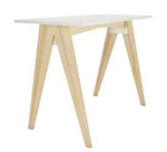 Biurko skandynawskie - stolik do pracy i nauki, stelaż sklejka, biały blat [szerokość 138 cm] B-PIN1-SIMPLE-138