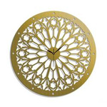 Dekoracyjny zegar ścienny z rozetą NOTRE DAME w stylu gotyckim 60 cm, ORNAMENTI