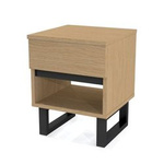 Szafka - stolik nocny loftowy z fornirem lub sklejką [wys. 50 cm, szer 39 cm] N-DES1-PRO