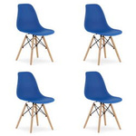 Nowoczesne krzesła do kuchni OSAKA - Niebieskie krzesła z tworzywa (komplet 4 sztuki)