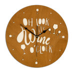 Stylowy zegar ścienny DLA MIŁOŚNIKÓW WINA w kolorze naturalnego drewna, ORNAMENTI