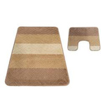 Dywaniki łazienkowe z wycięciem pod WC komplet beżowy Montana 03N