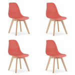 Krzesło KITO cynober / nogi naturalne x 4