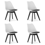 Zestaw 4 krzeseł do jadalni MARK - Biało-czarne krzesła skandynawskie