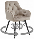 "Krzesło JORK360 - ciemny beż aksamit / nogi czarne x 2"