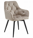 "Krzesło JORK360 - ciemny beż aksamit / nogi czarne x 1"